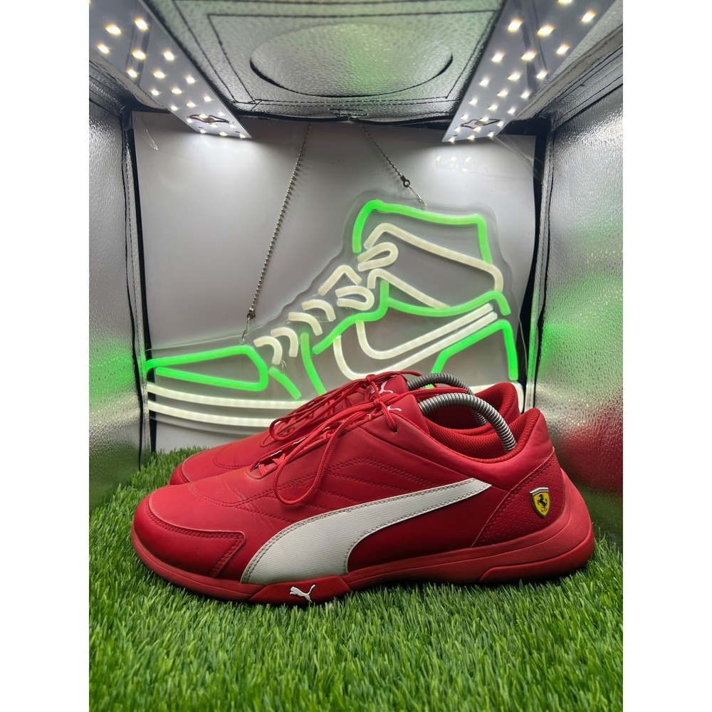 Puma Ferrari Race Kart Cat Red White Motorsport Shoes 306219-04 Mens 10.5